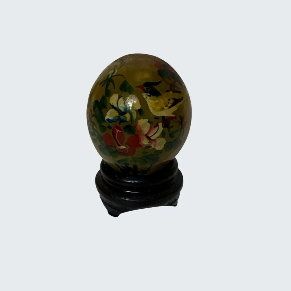 Vintage Hand Painted Jade Eggs 1.5